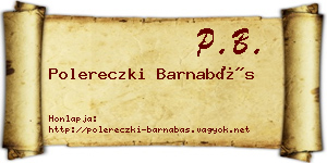 Polereczki Barnabás névjegykártya