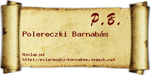 Polereczki Barnabás névjegykártya